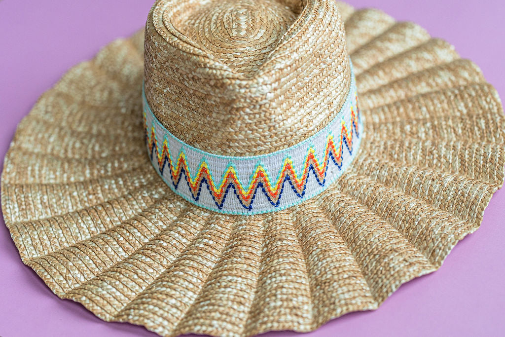 2” Aqua ZigZag Hat Band
