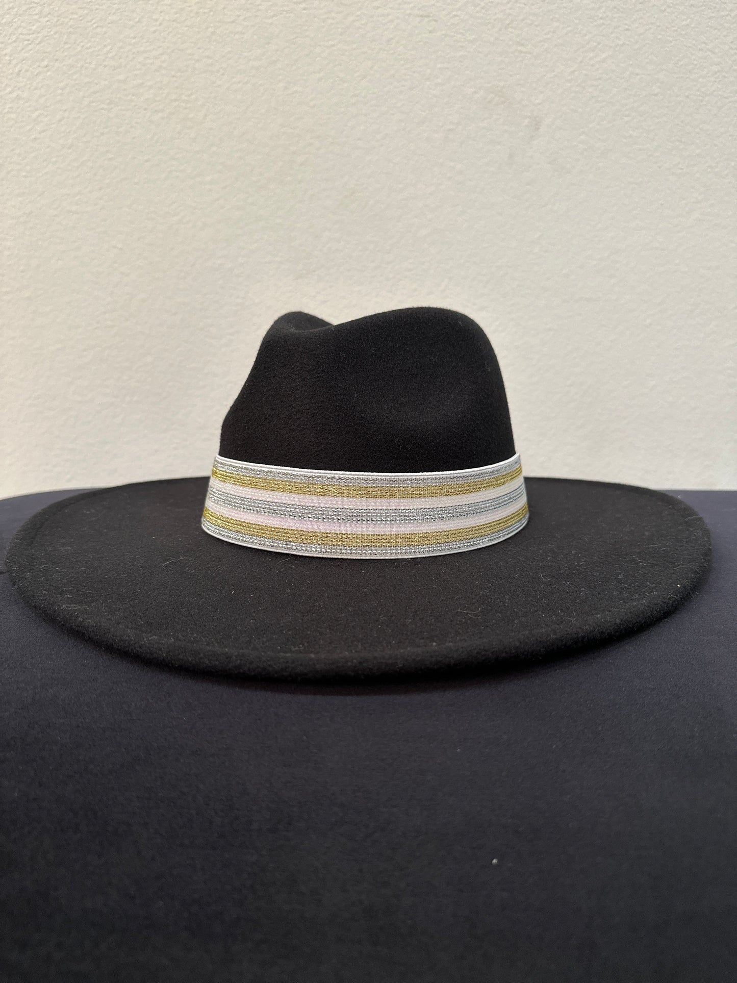 1.5” Silver & Gold Stripes Hat Band
