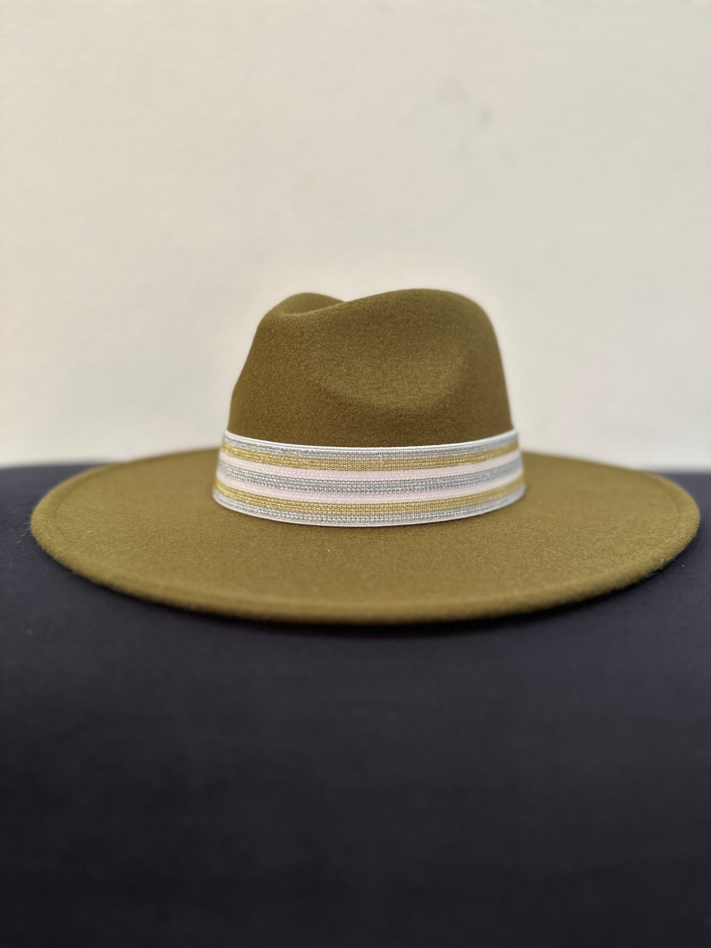 1.5” Silver & Gold Stripes Hat Band