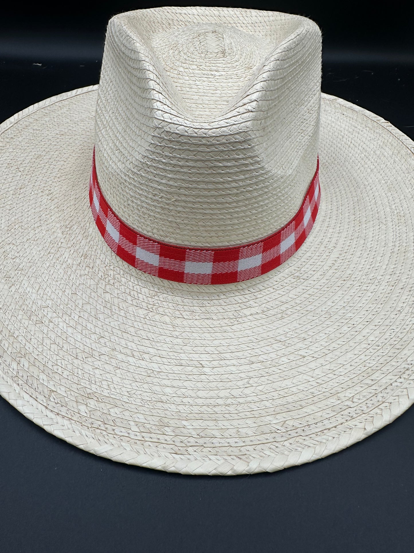 1” Red Gingham Hat Band