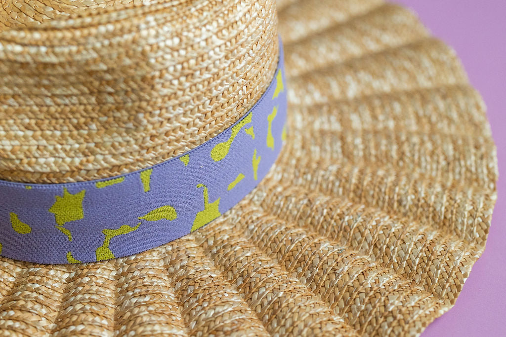 2” Lavender & Yellow Splatter Hat Band