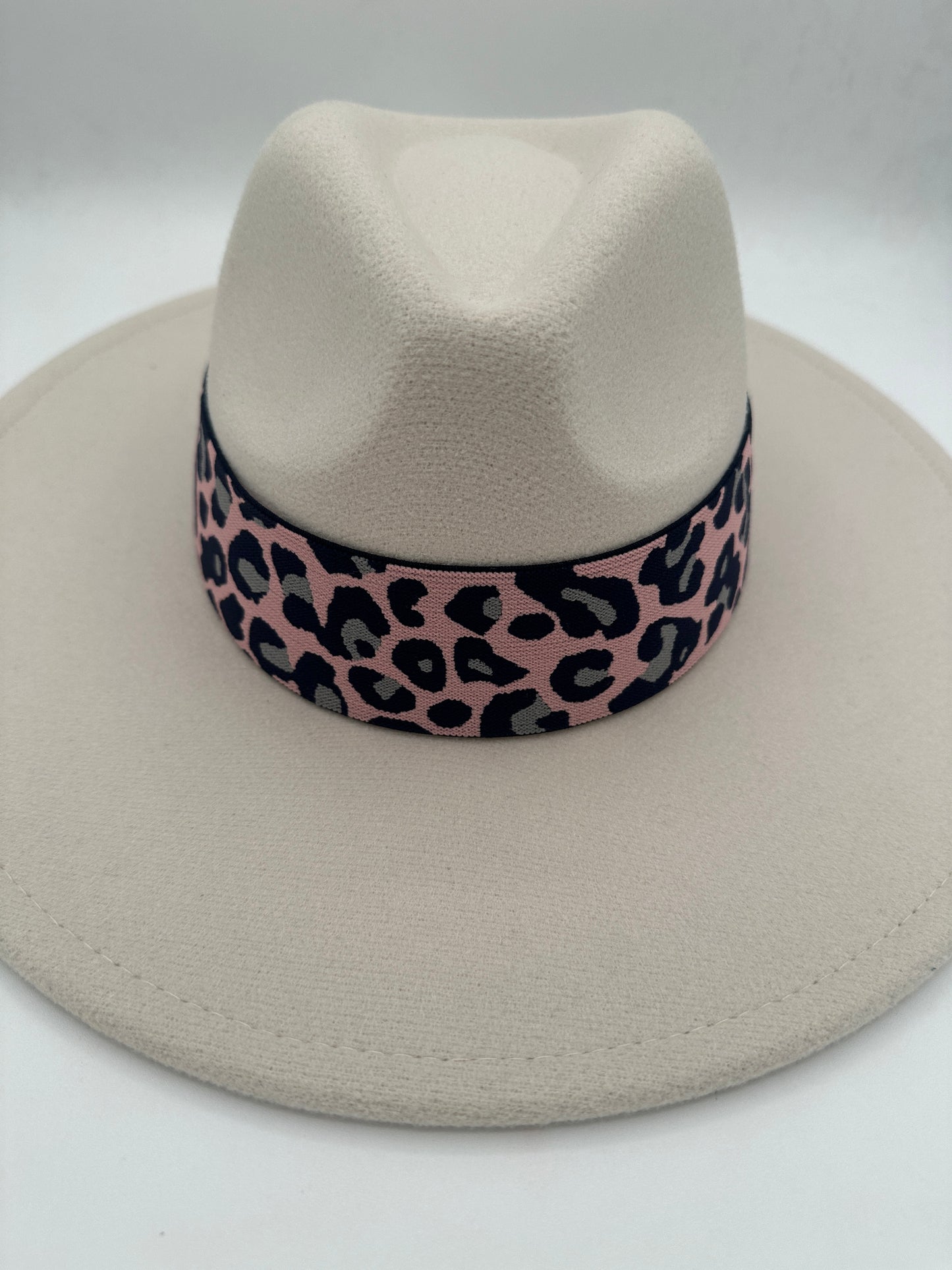 2” Pink & Navy Leopard Hat Band