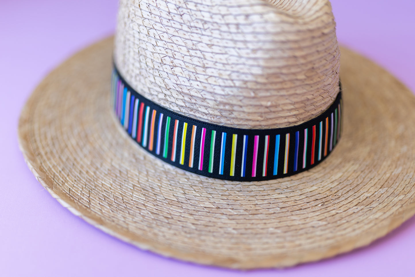 1.5” Black Rainbow Stripe Hat Band