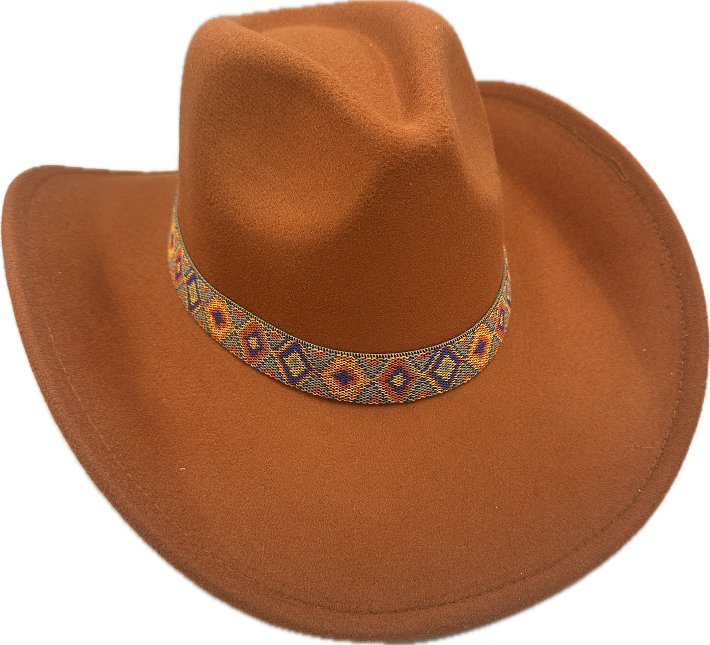 1” Orange and Blue Aztec Hat Band