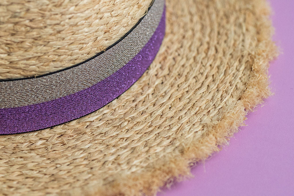 1.5” Purple & Gold 2-Stripe Hat Band