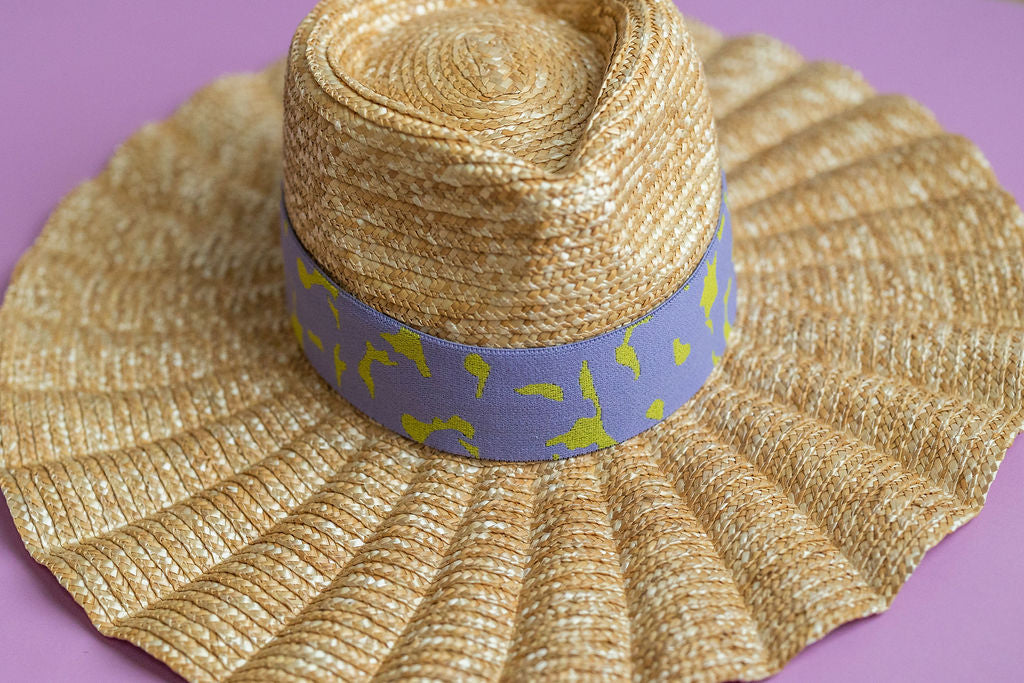 2” Lavender & Yellow Splatter Hat Band