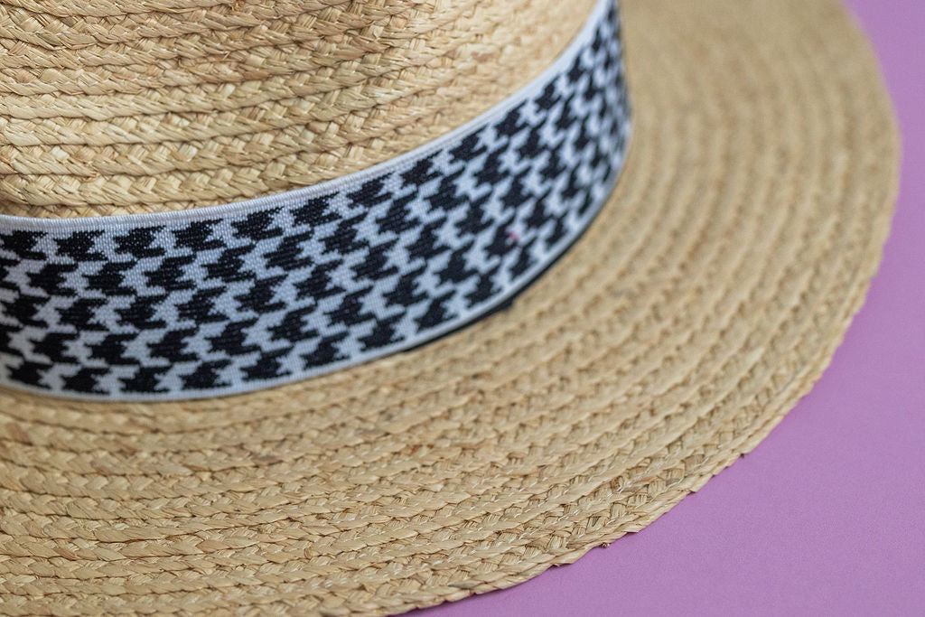 2” Black and White Houndstooth Band