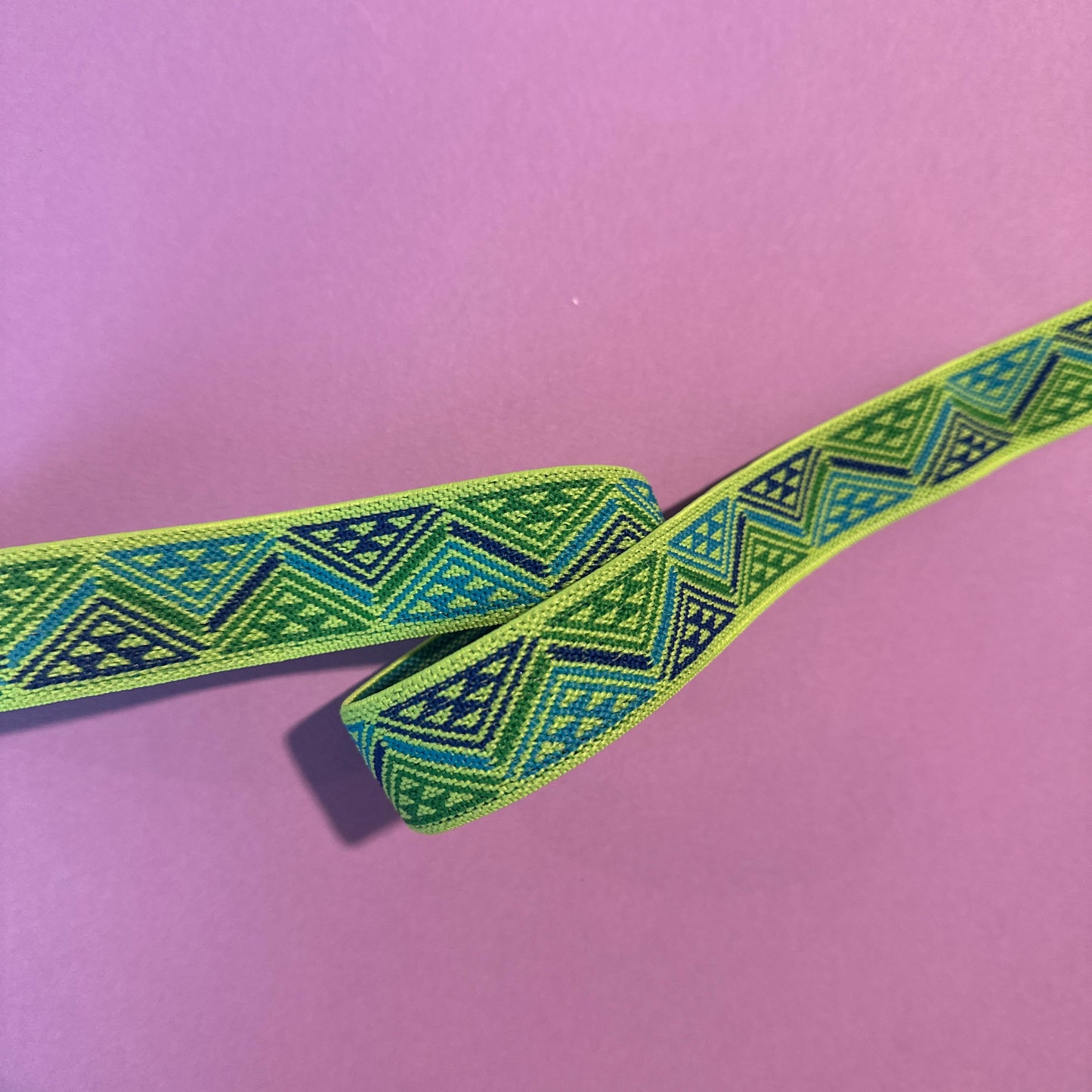 1” Lime and Navy Aztec Hat Band