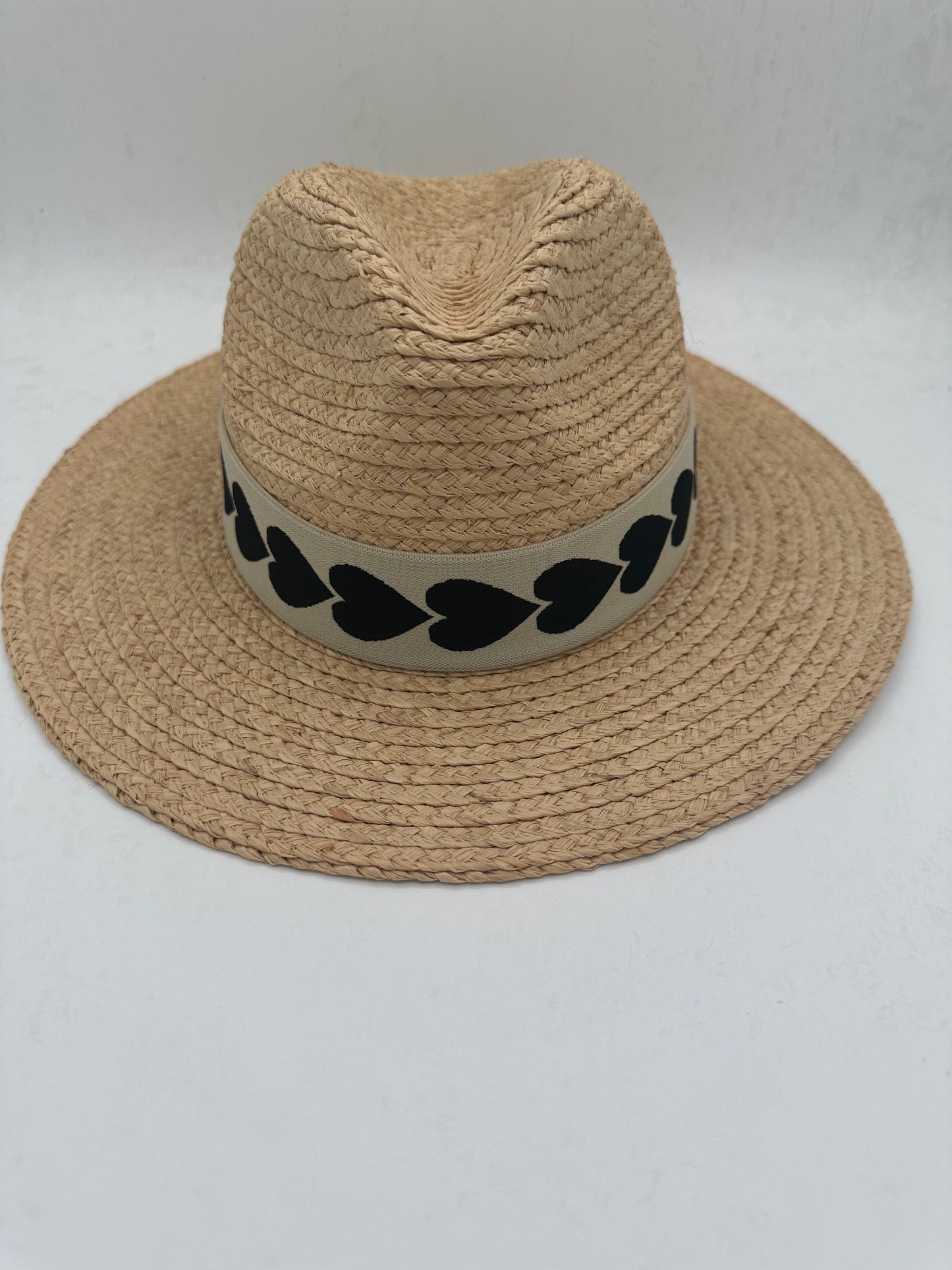 1.5” Reversible Black & Cream Hearts Hat Band