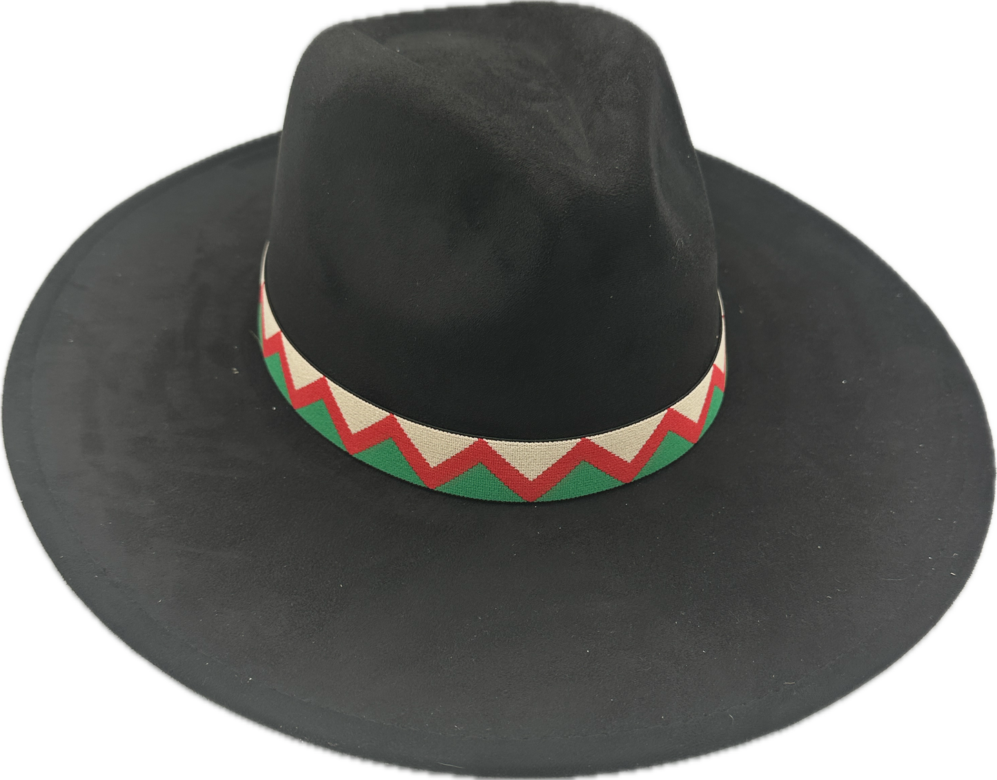 1” Red and Green Chevron Hat Band