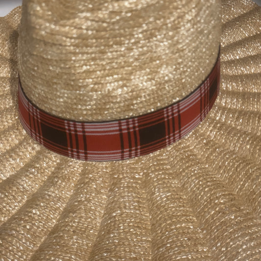 1.5” Red & Black Plaid Hat Band