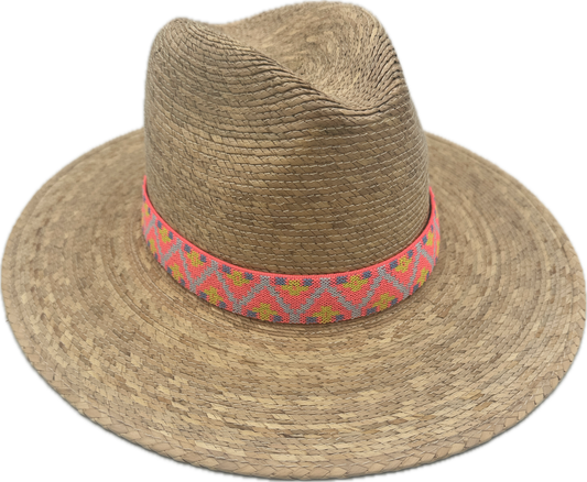 1” Neon Pink Aztec Hat Band