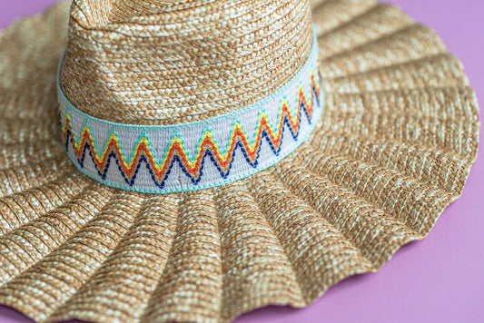 2” Aqua ZigZag Hat Band