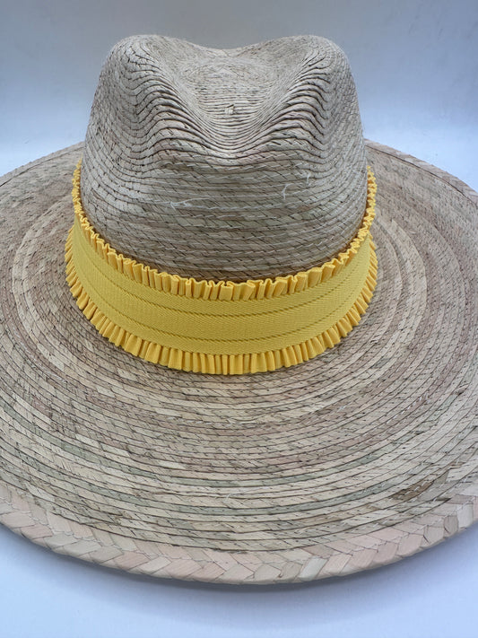 2” Yellow Striped Ruffle Hat Band