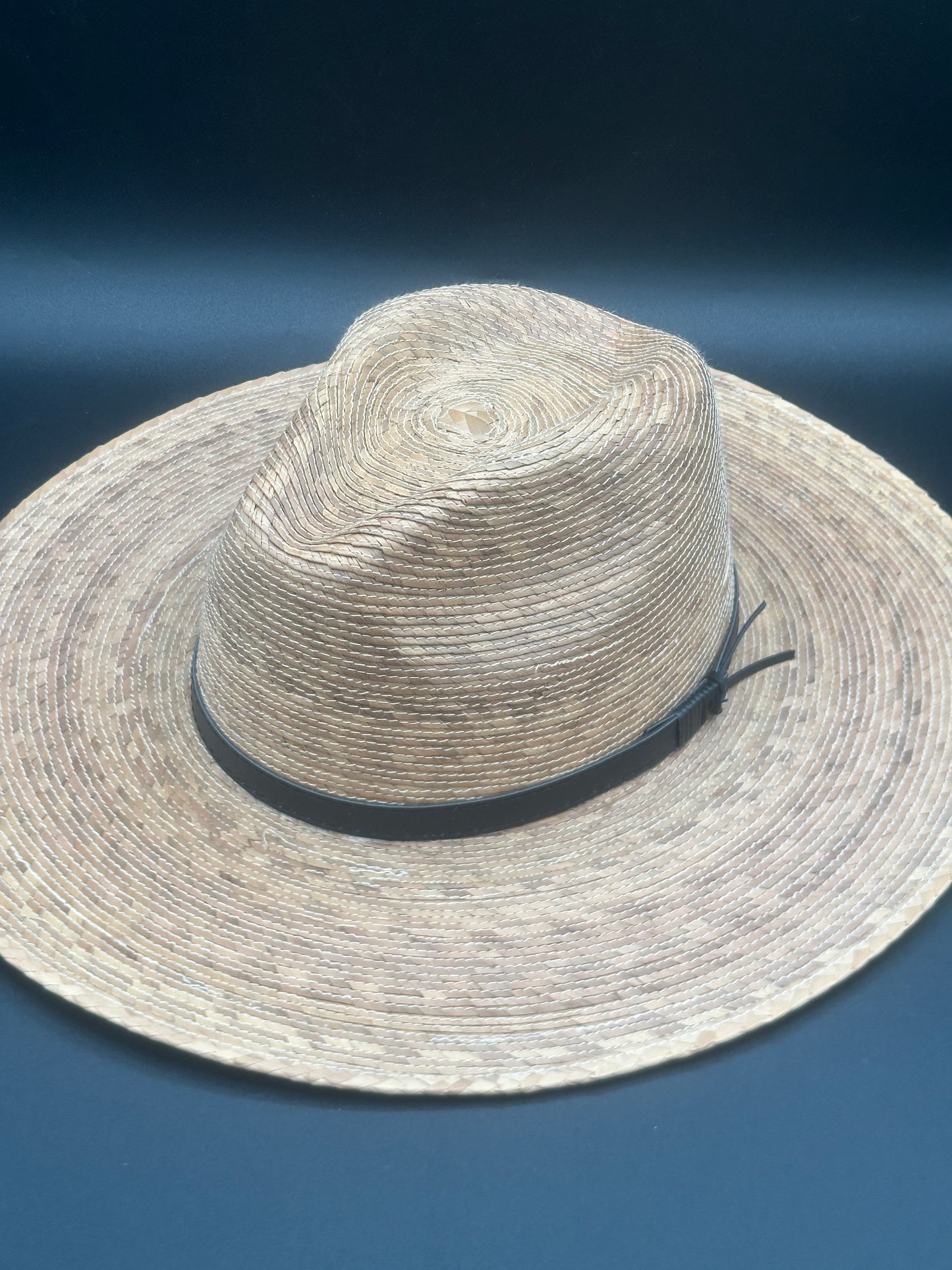 Dark Palm Leather Banded Rancher Hat