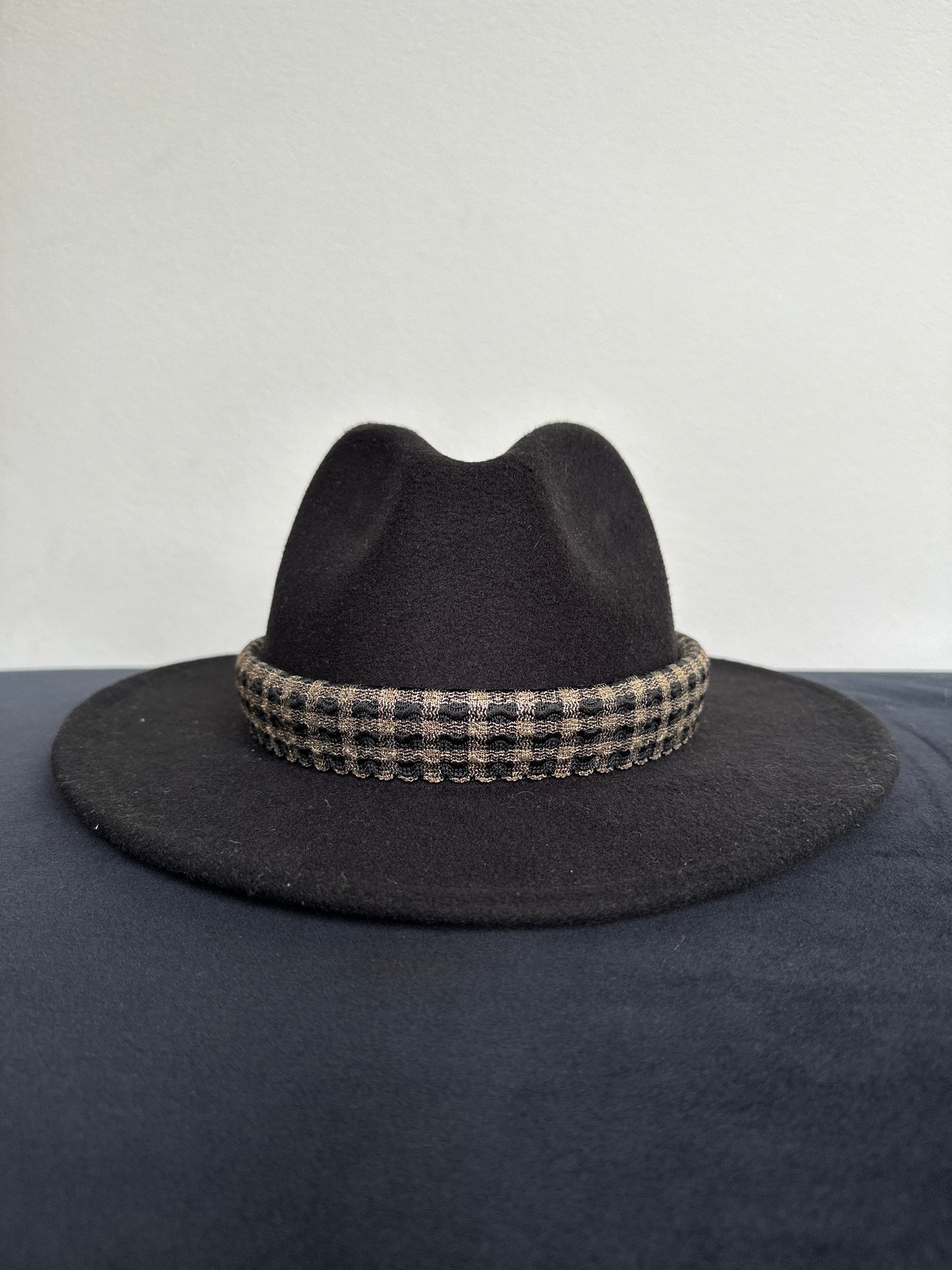 2.5” Gold and Black Gingham Hat Band