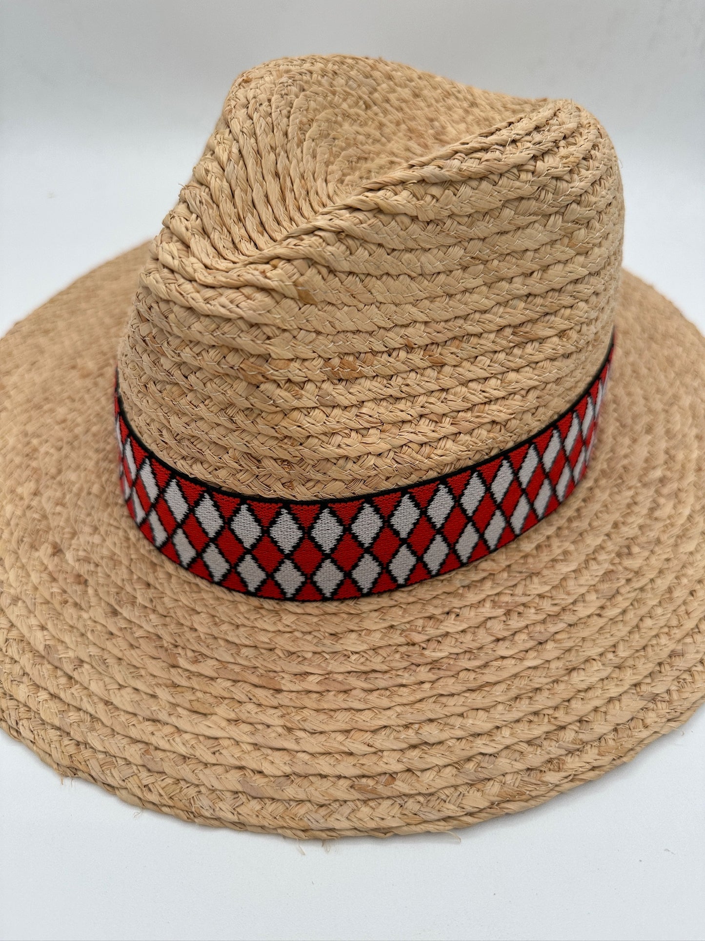 1.5” Red & White Diamond Hat Band