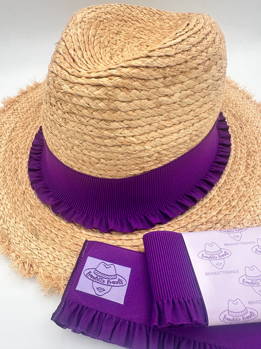 2” Purple Ruffle Hat Band