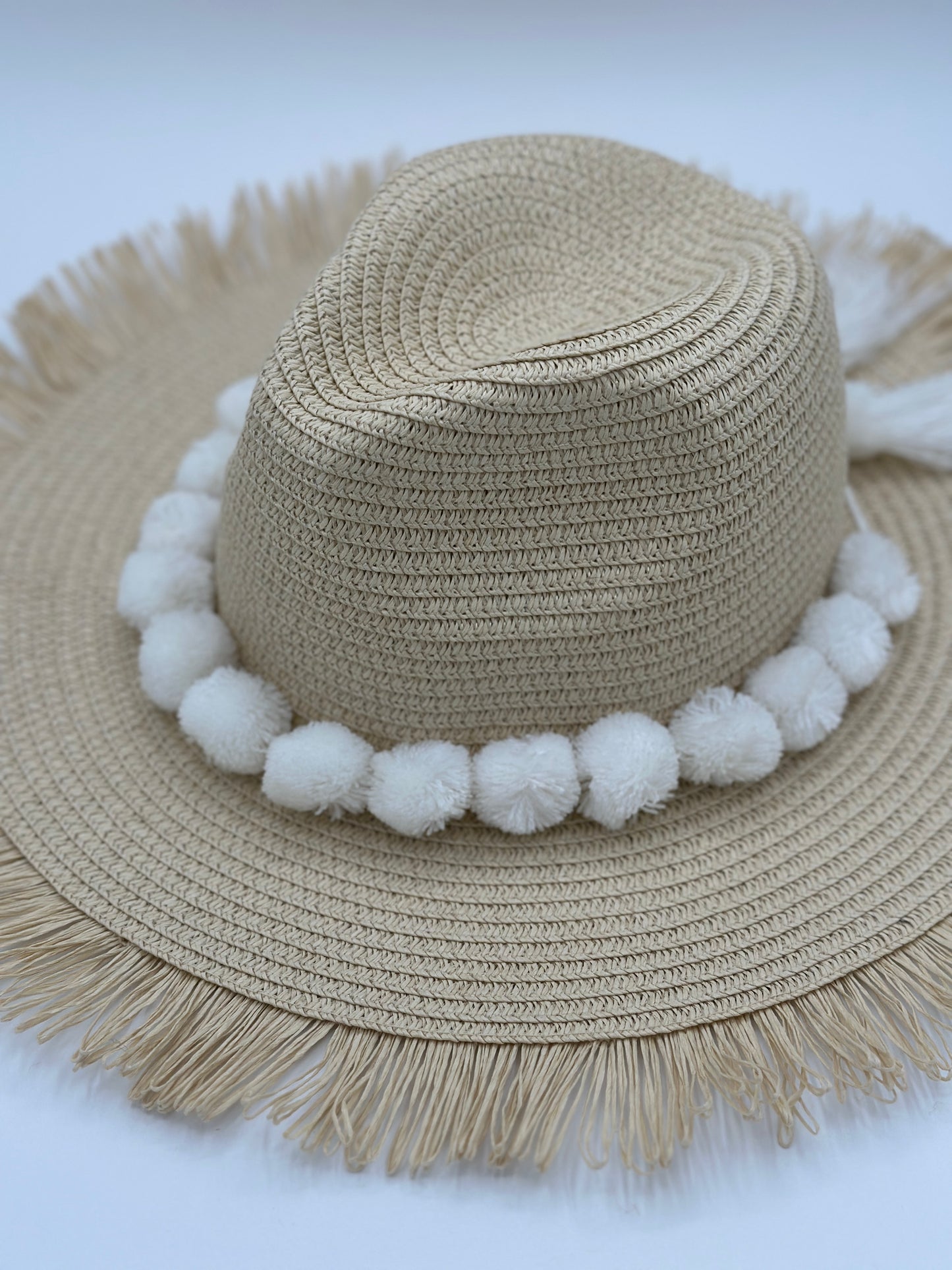 White PomPom Hat Band