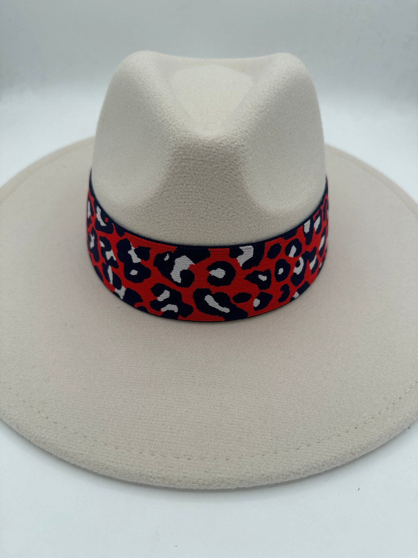 2” Red & Navy Leopard Hat Band