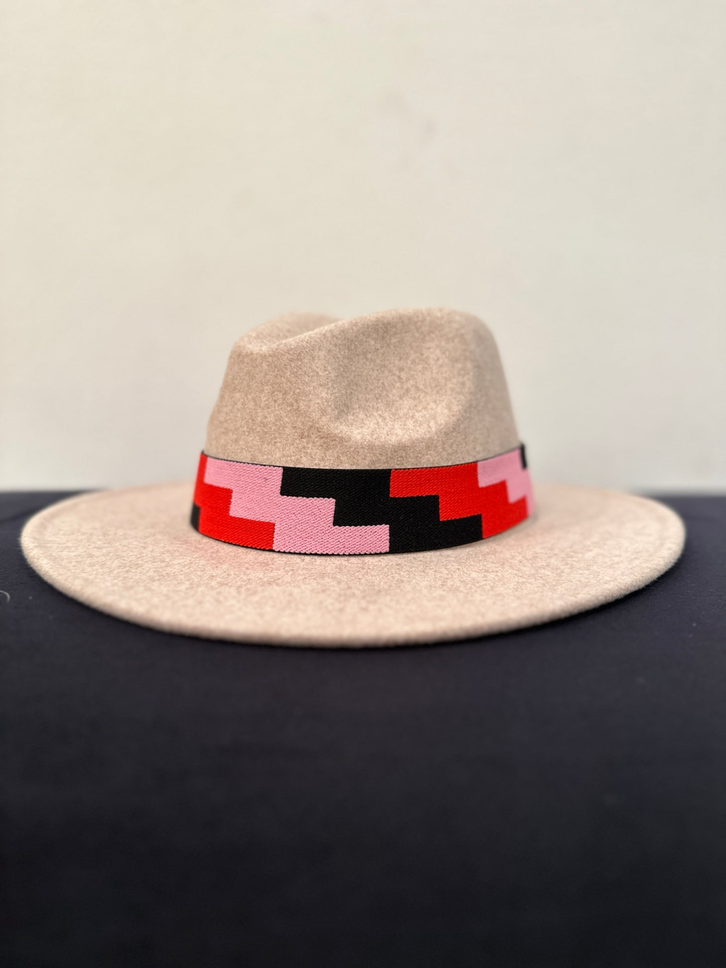 1.5” Red/Pink/Black ZigZag Hat Band