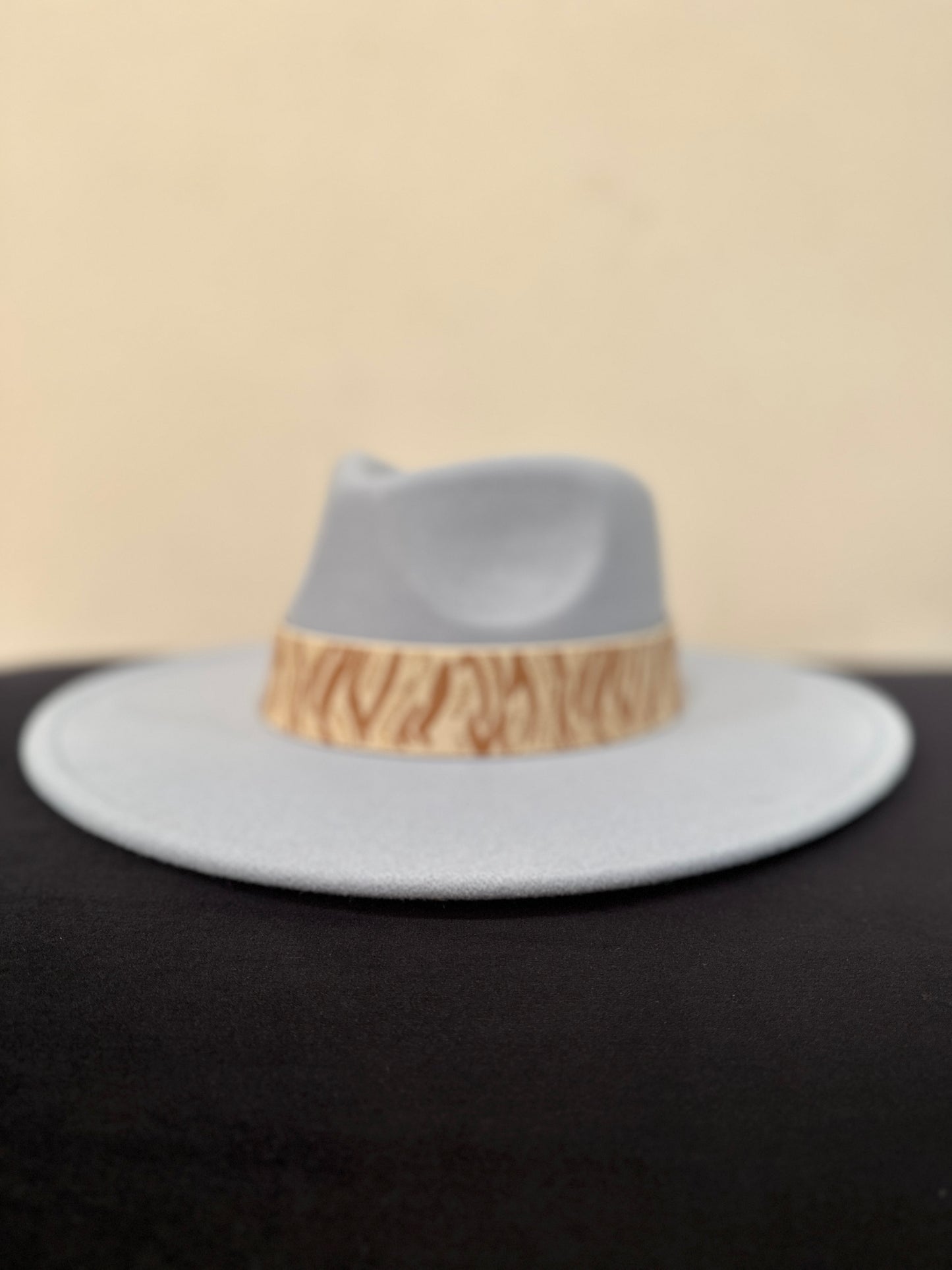 1.5” Tan Glitter Tiger Hat Band