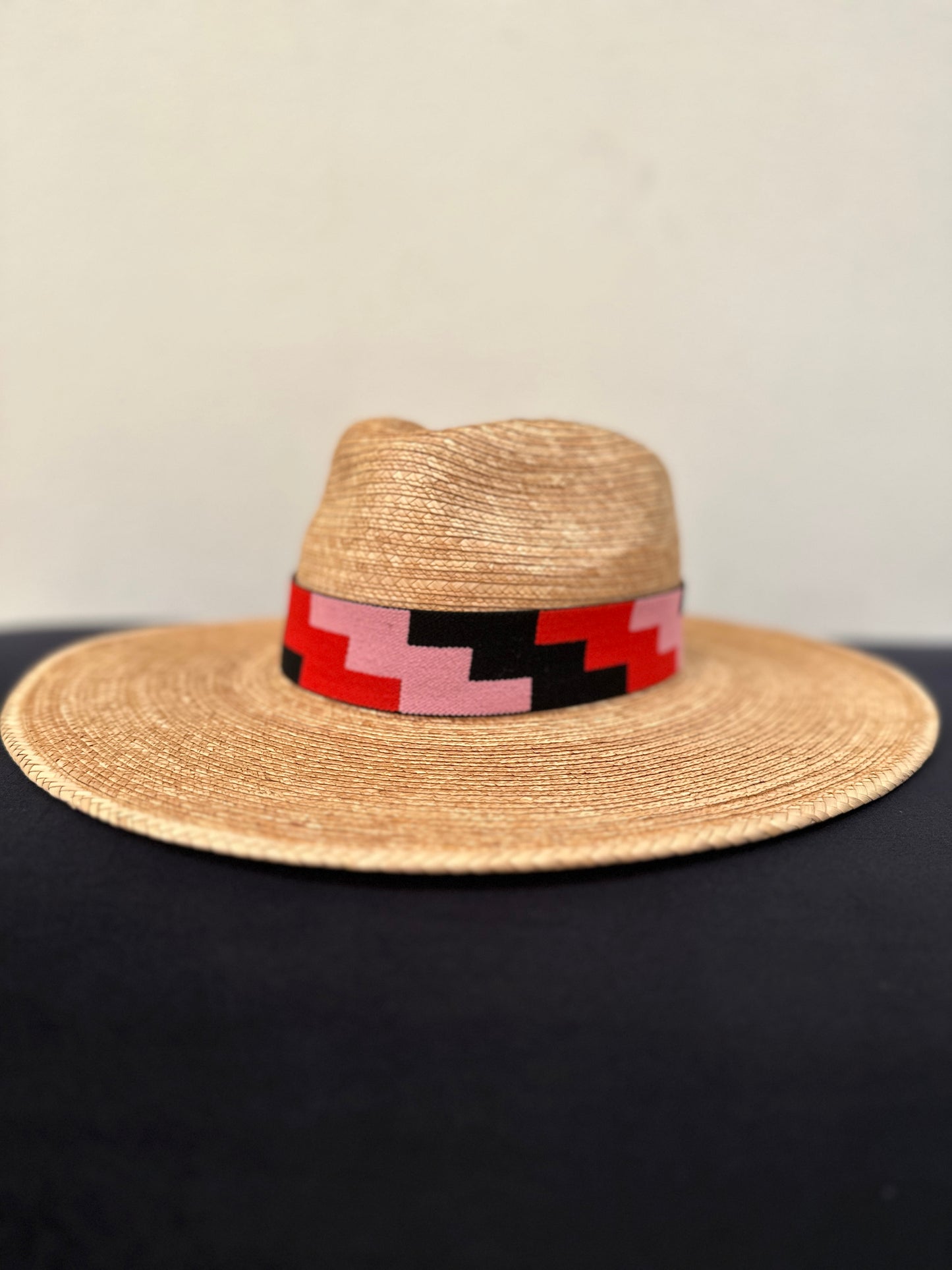 1.5” Red/Pink/Black ZigZag Hat Band