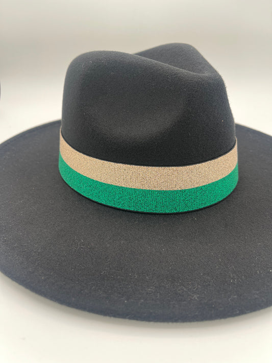 Green & Gold 2-Stripe Hat Band