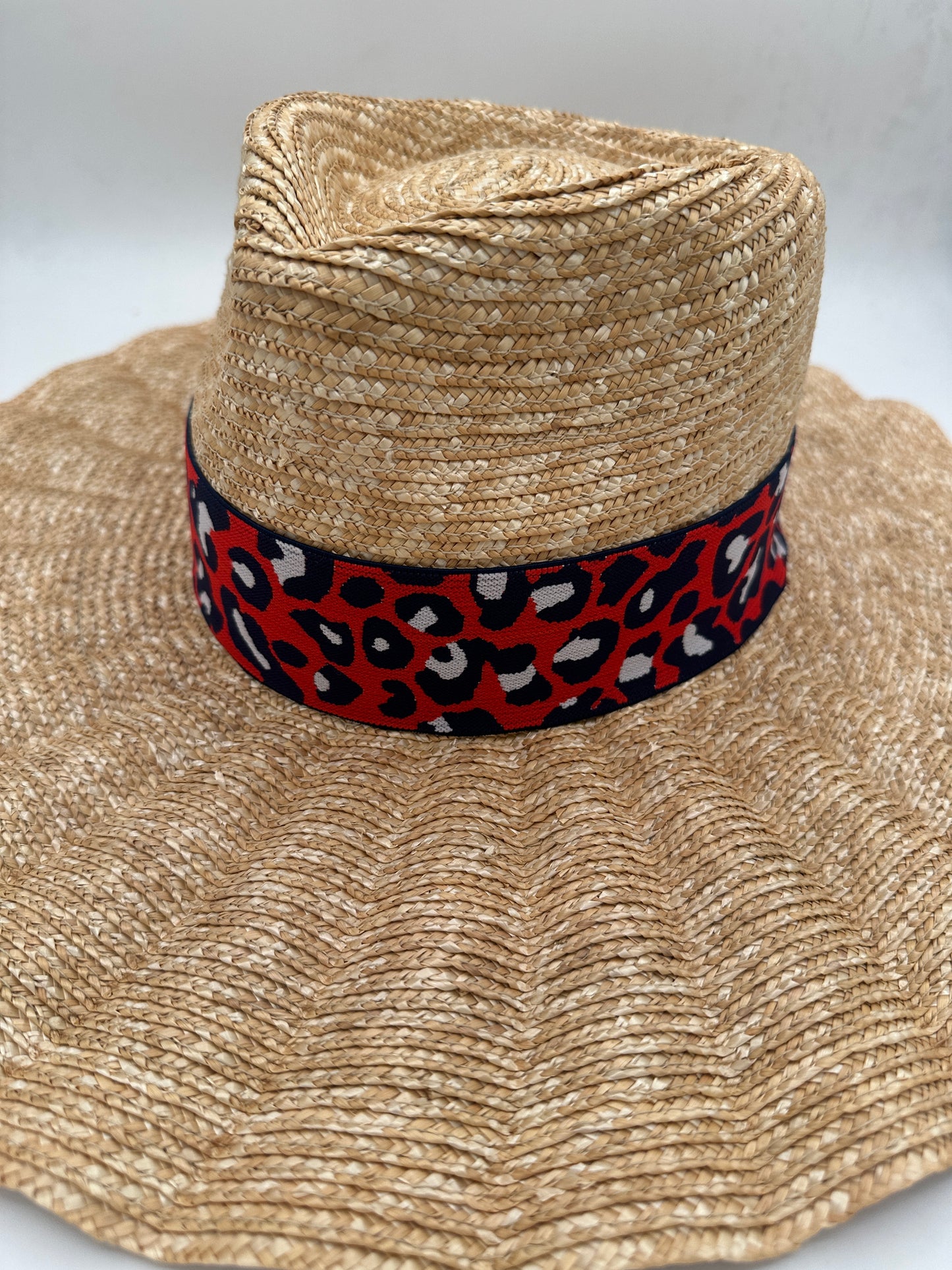 2” Red & Navy Leopard Hat Band