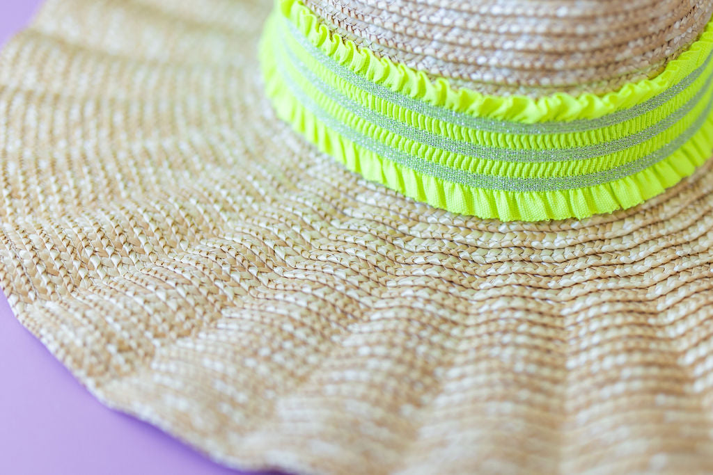 2” Yellow Glitter Ruffle Hat Band