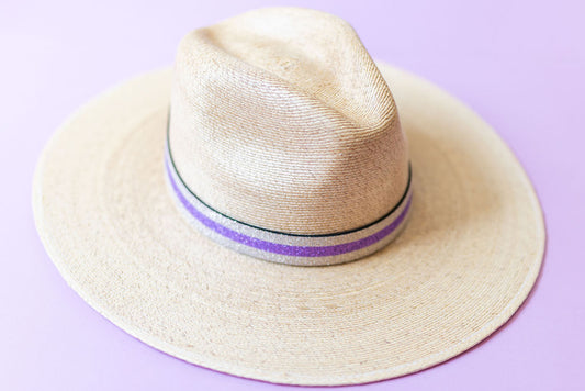1” Purple & Gold 3-Stripe Hat Band