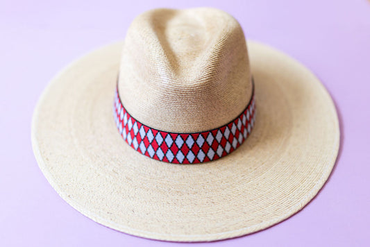 1.5” Red & White Diamond Hat Band