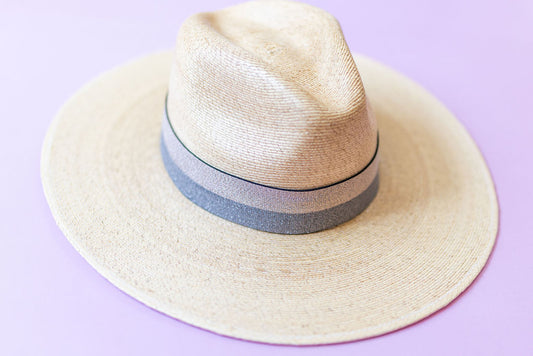 1.5” Pewter & Gold 2-Stripe Hat Band