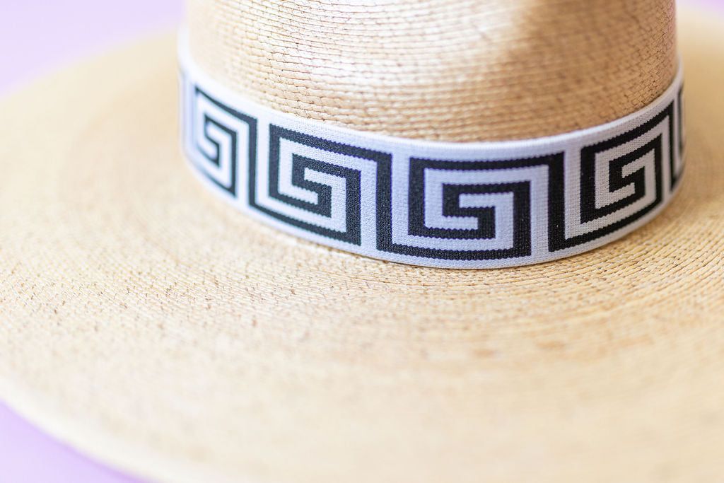 1.5” Black & White Greek Key