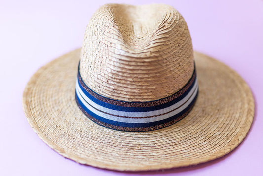 1.5” Navy & Copper Stripes Hat Band