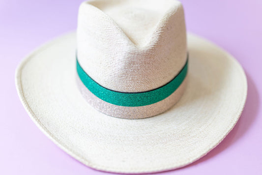 1.5” Green & Gold 2-Stripe Hat Band