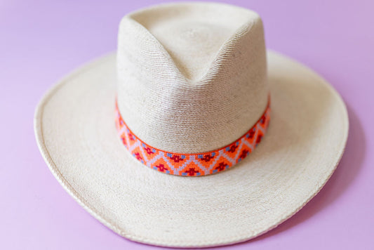 1” Orange Aztec Hat Band