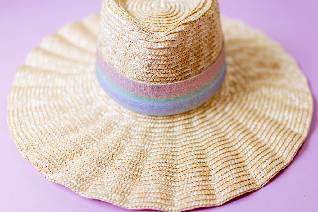 2” Pastel Shimmer Rainbow Hat Band