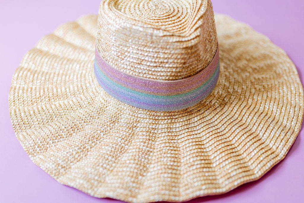 2” Pastel Shimmer Rainbow Hat Band