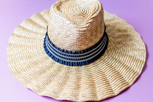 2” Deep Navy Glitter Ruffle Hat Band