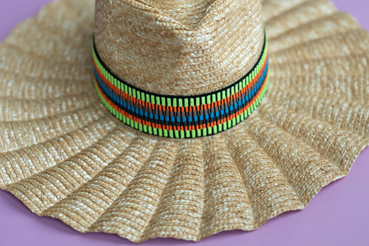 2” Neon Neutral Mini Stripe Hat Band