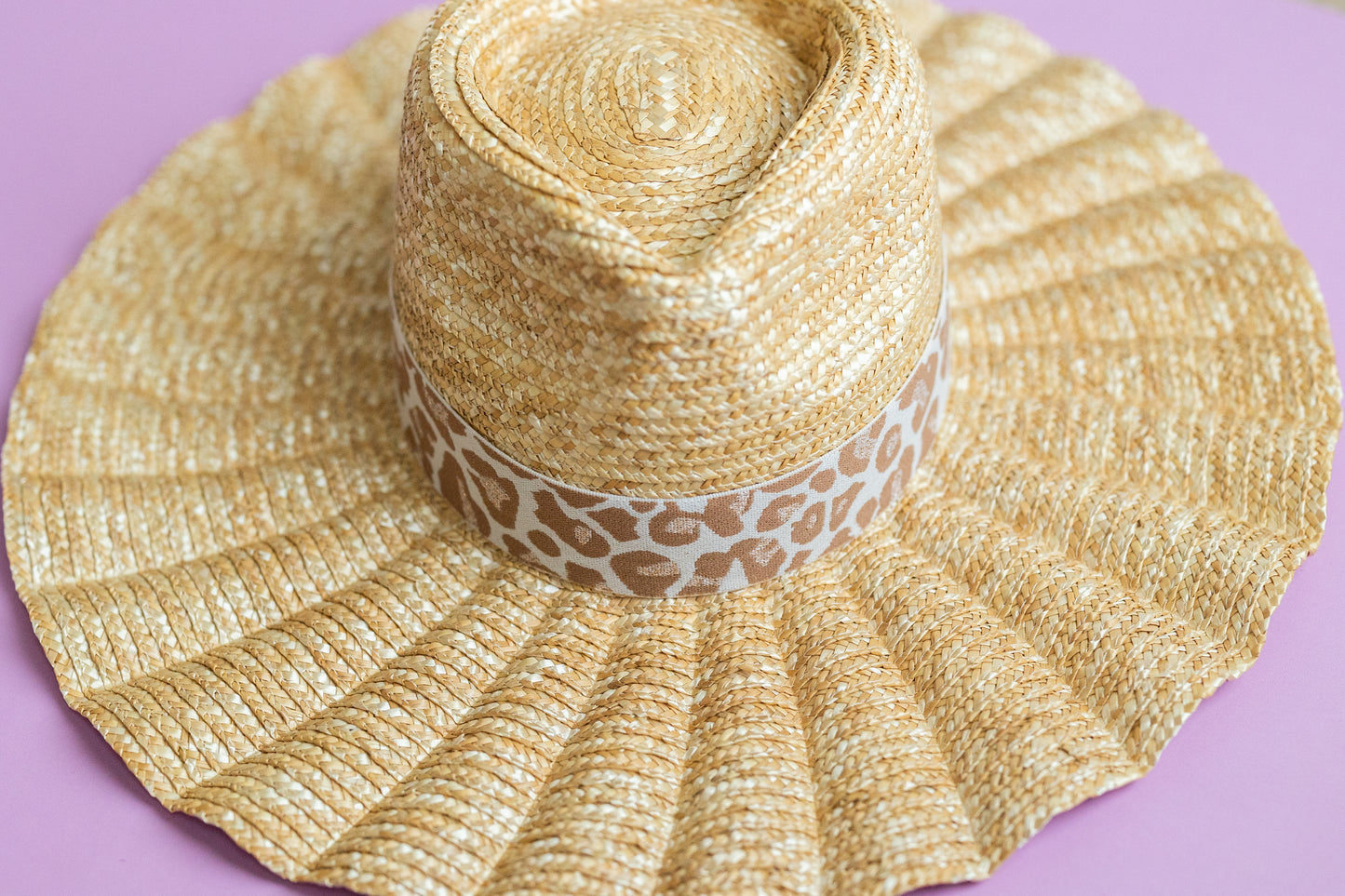 1.5” Tan Glitter Leopard Hat Band