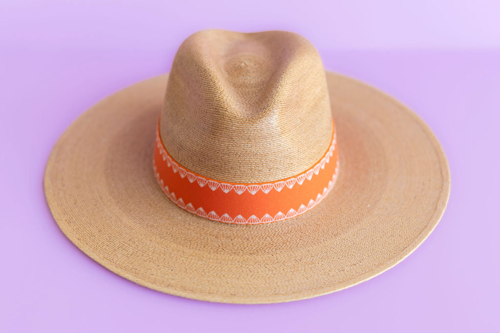 Orange and White Blanket Stitch Band