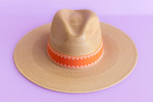 Orange and White Blanket Stitch Band