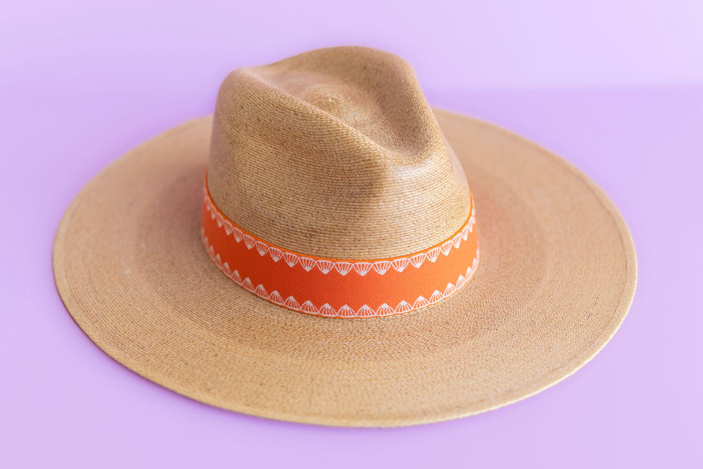 Orange and White Blanket Stitch Band