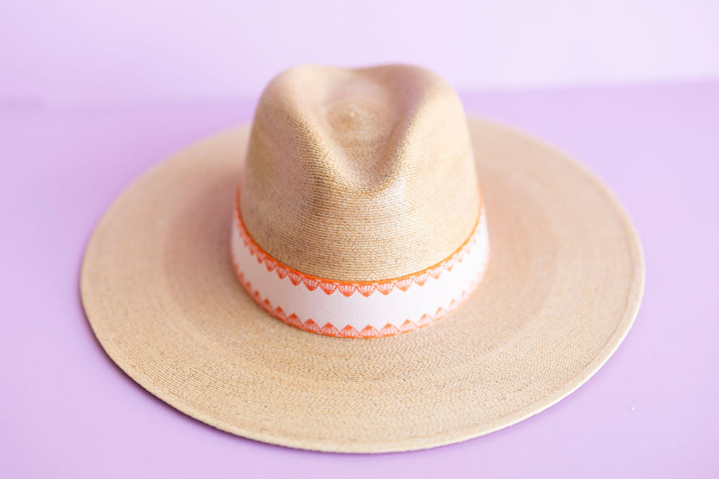 Orange and White Blanket Stitch Band