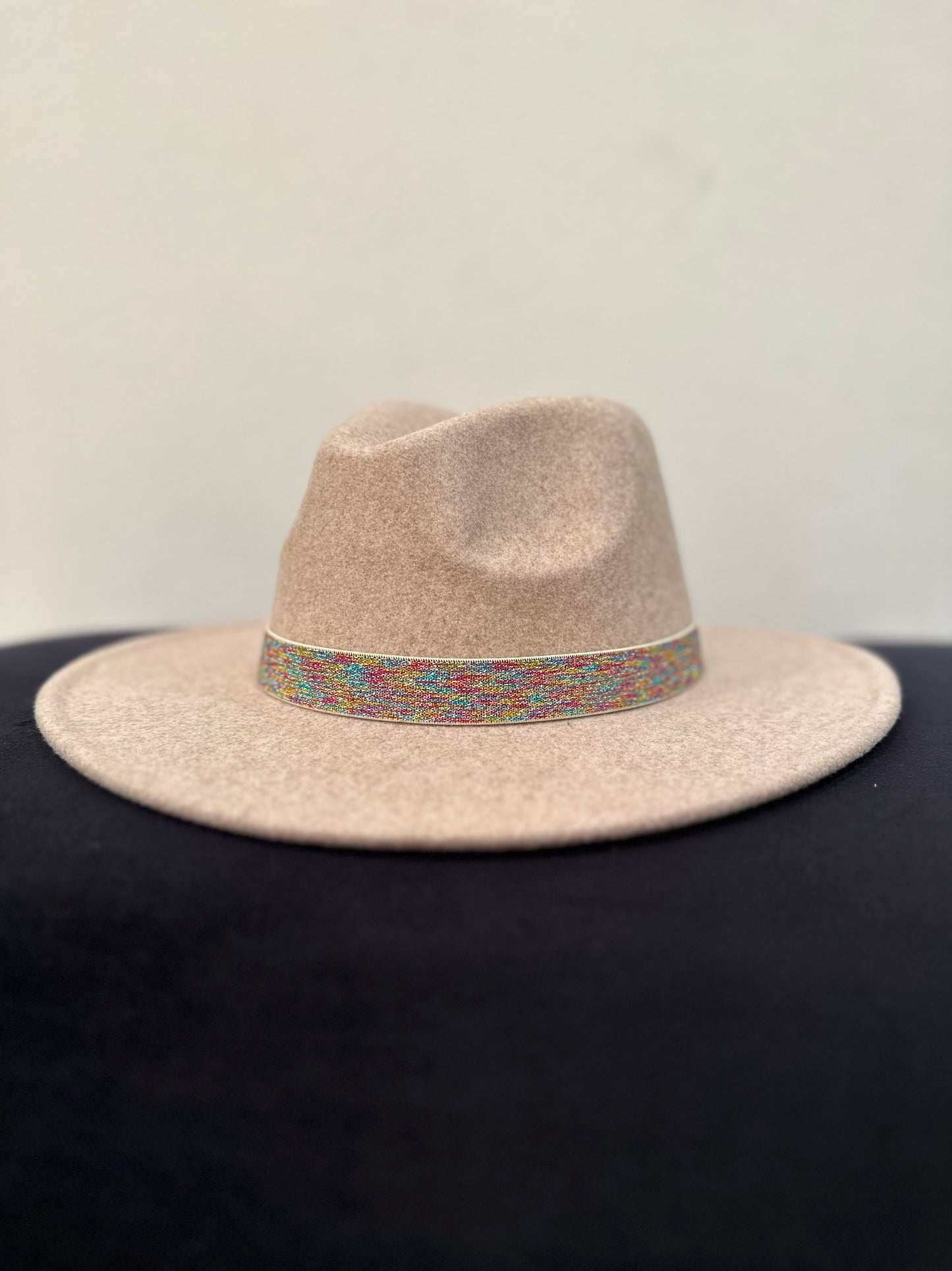 1” Cream Multi Shimmer Hat Band