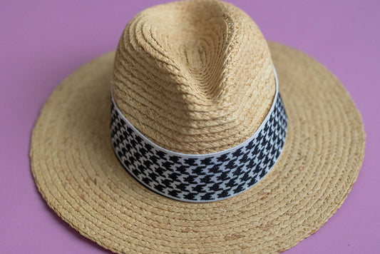 2” Black and White Houndstooth Band