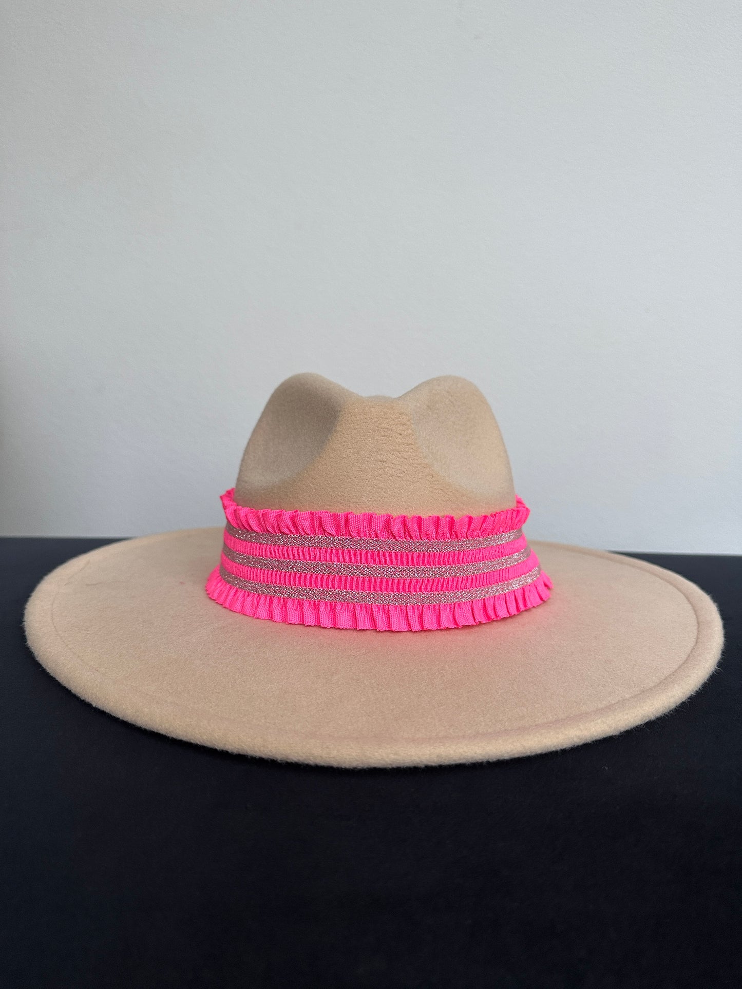 2” Hot Pink Glitter Ruffle Hat Band