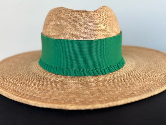 2” Green Ruffle Hat Band